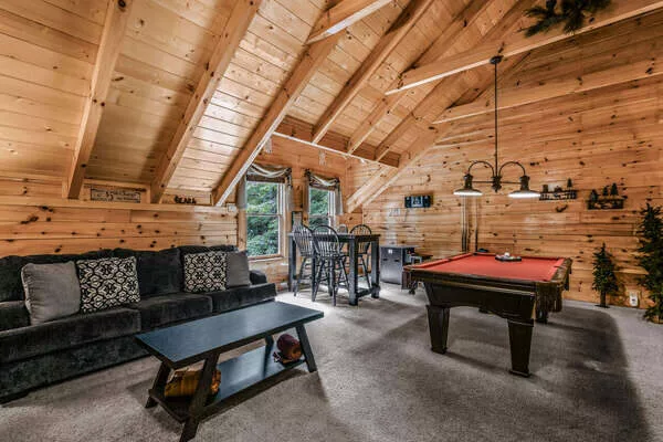 Game room with pool table