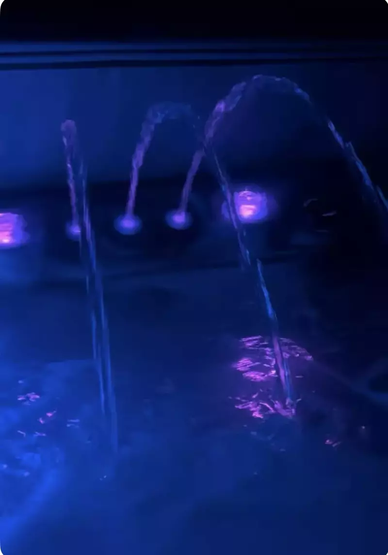 Enjoy Mountain Views While Sitting In The New LED Hot Tub