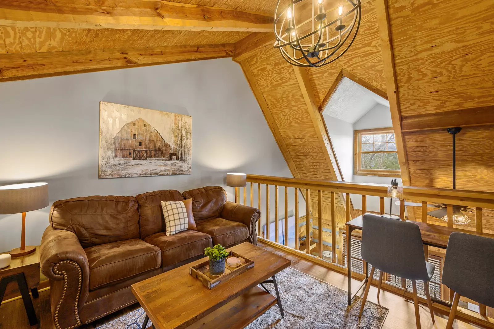 Unwind with your favorite book or podcast in the loft!