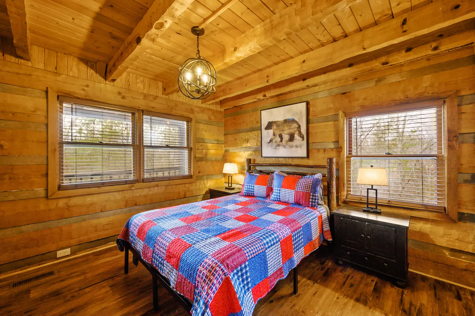 Get cozy in the main level Queen bedroom!