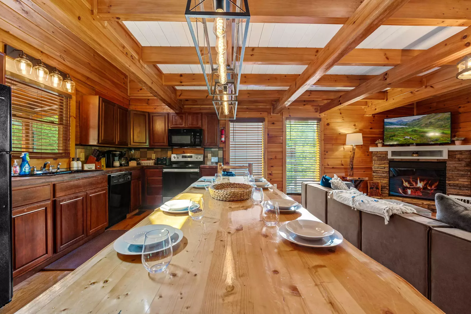 Open floor plan with dining area and living room
