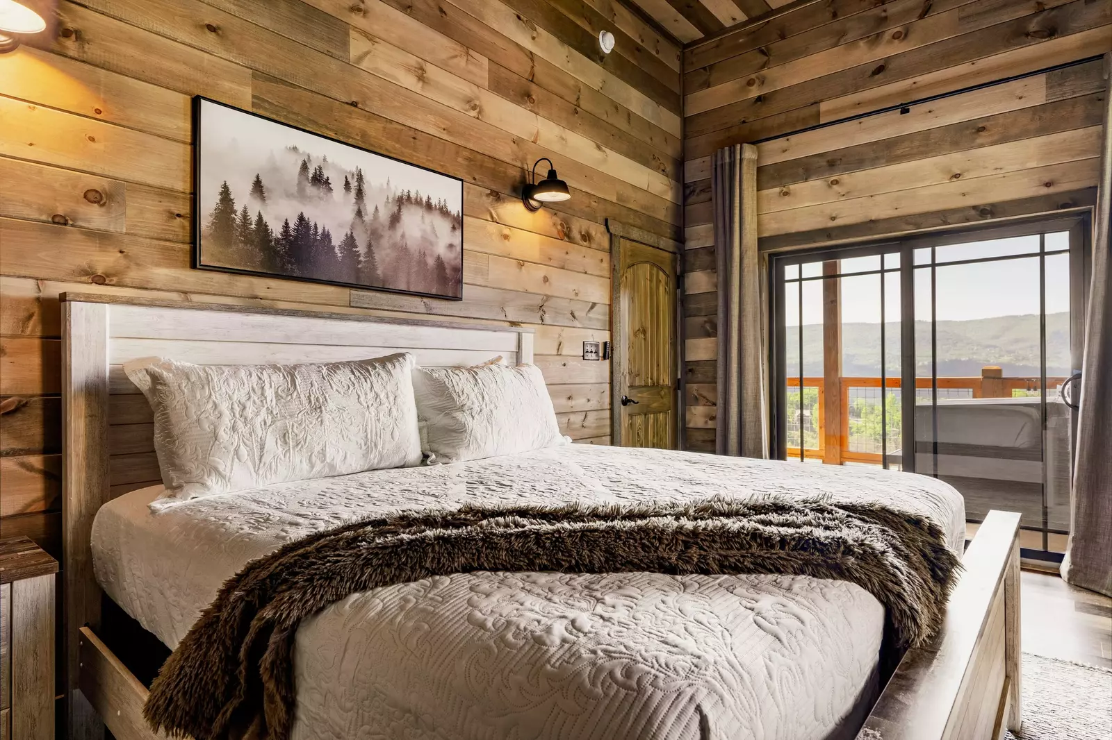Downstairs king bedroom.  Private bathroom.