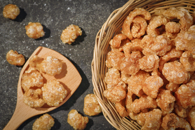 pork rinds in bowl