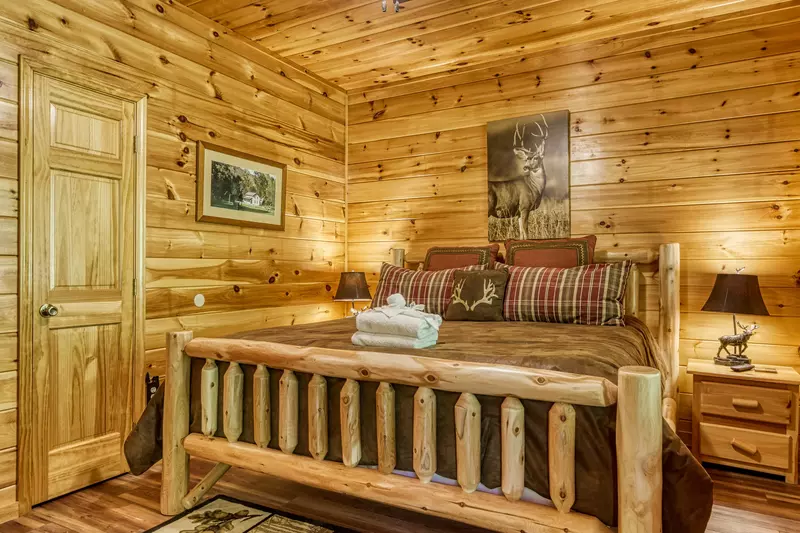 Antler Run main level bedroom two with king size bed