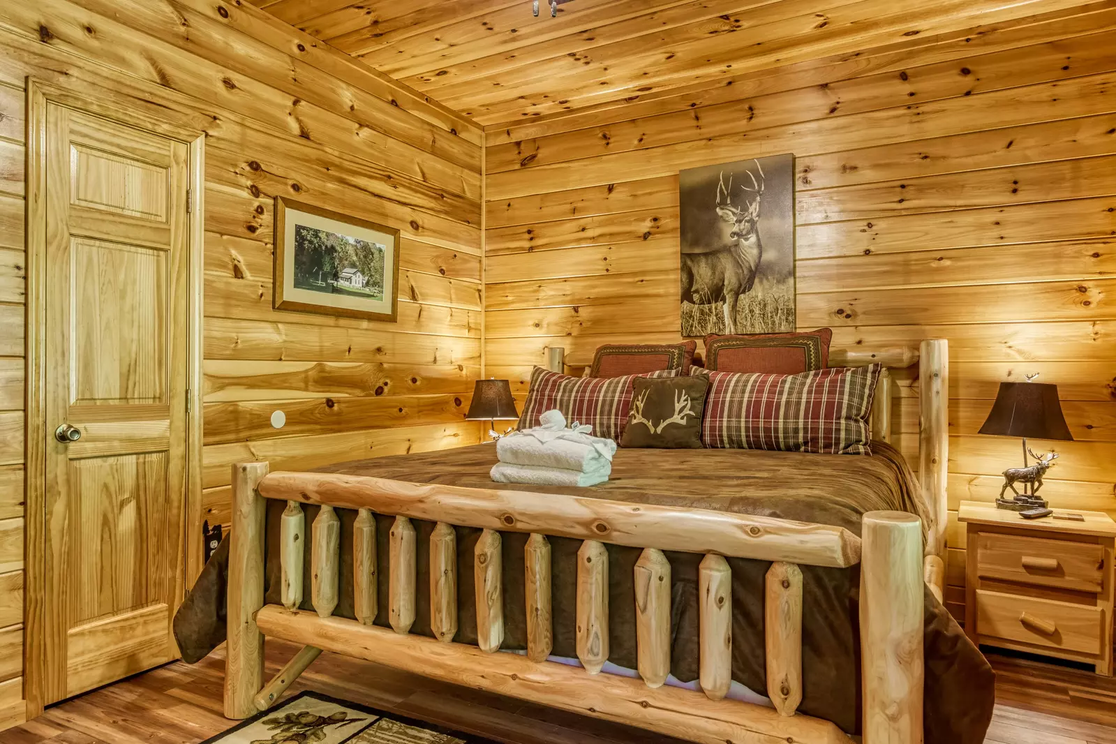 Antler Run main level bedroom two with king size bed