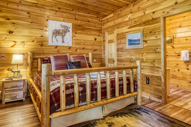 Antler Run second floor bedroom one with king size bed