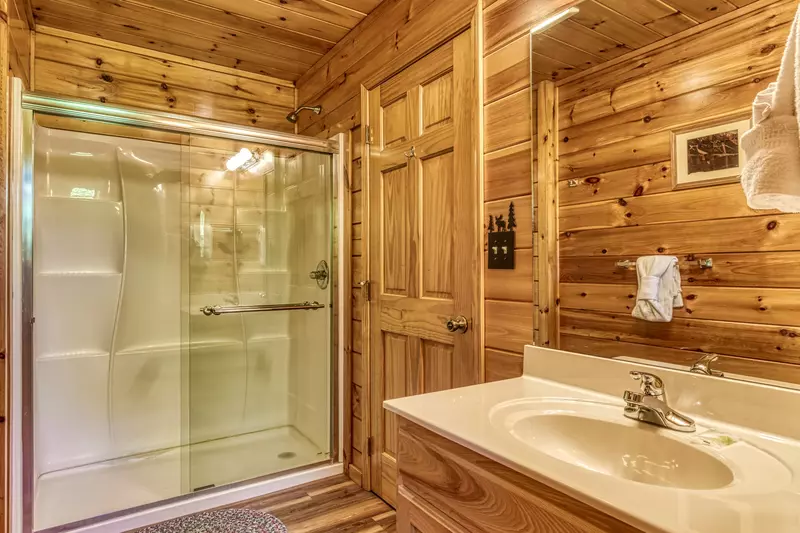 Antler Run third floor bathroom one with walk in shower
