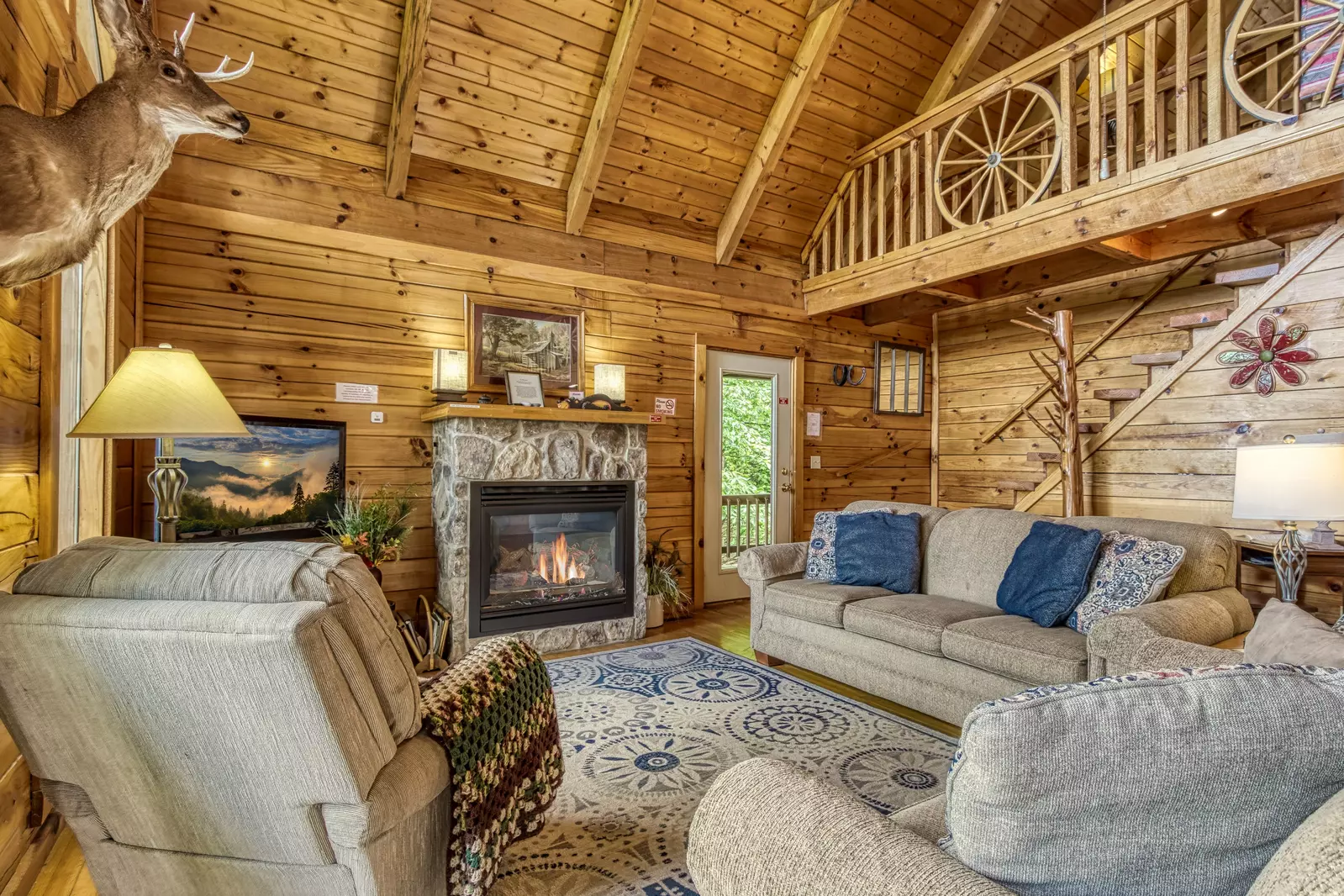 Awesome View living room and open loft area