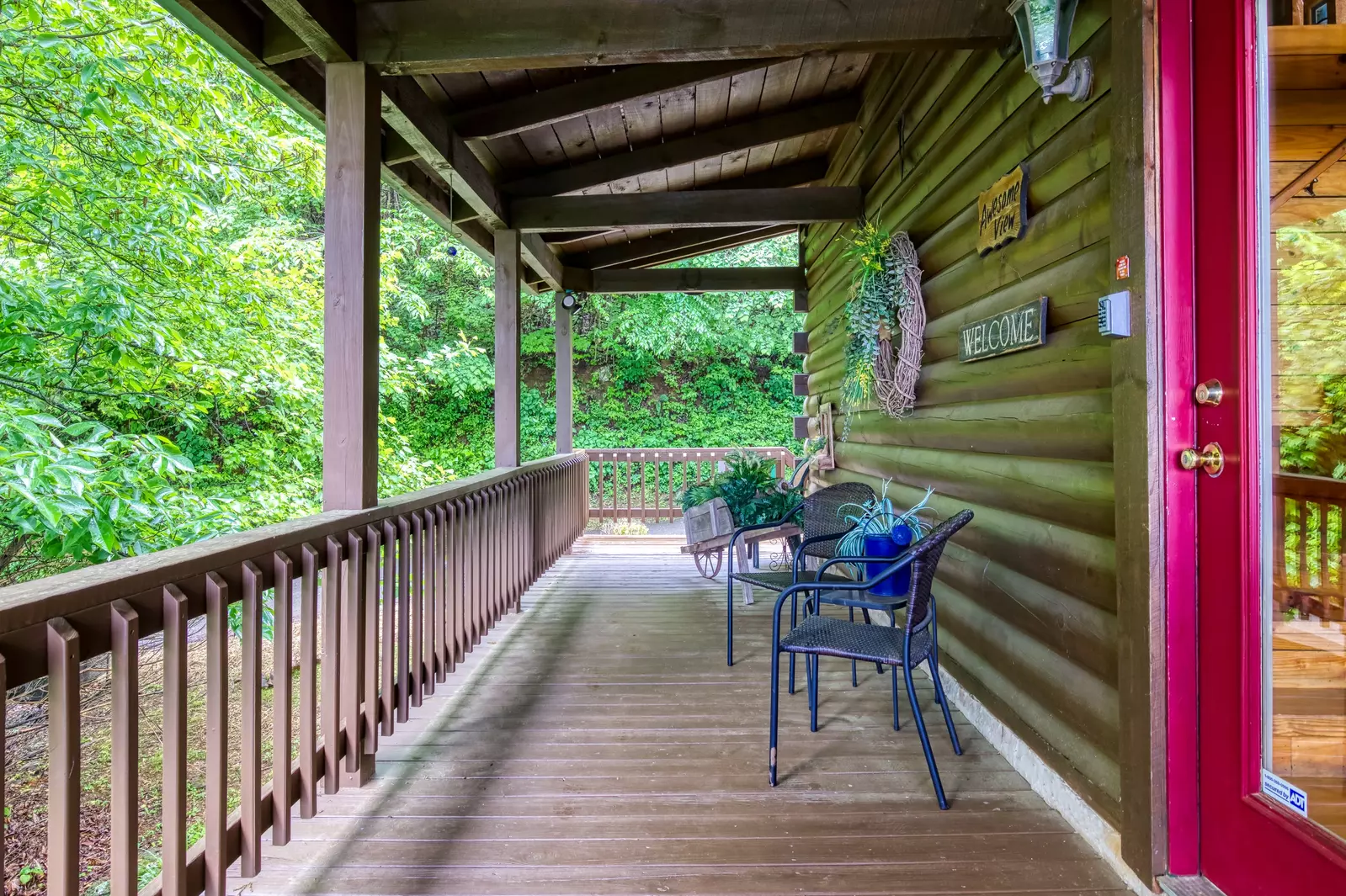 Awesome View covered entry deck