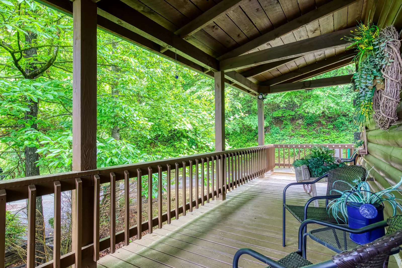 Awesome View covered entry deck