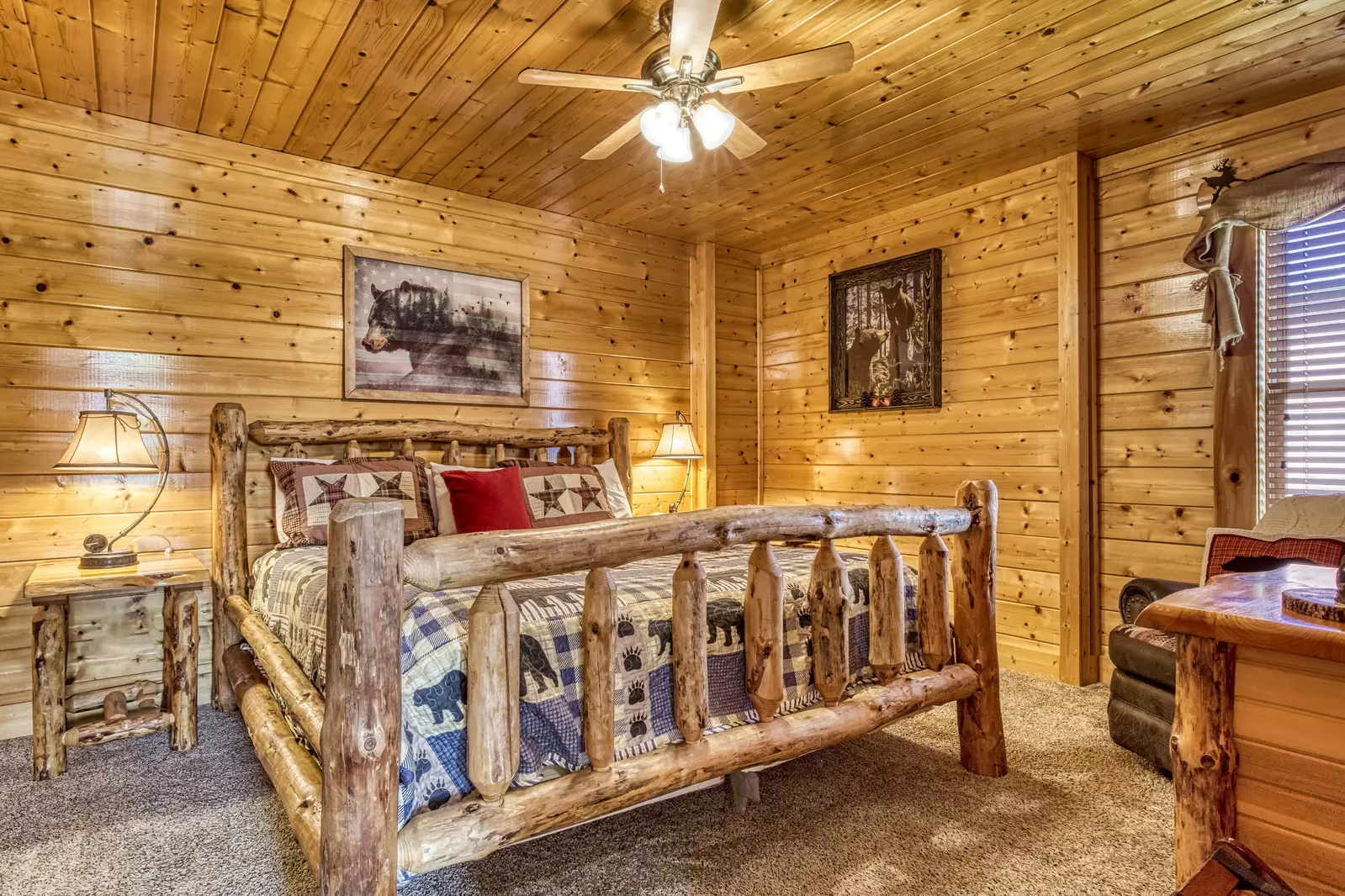 Bear's View master bedroom with king size bed