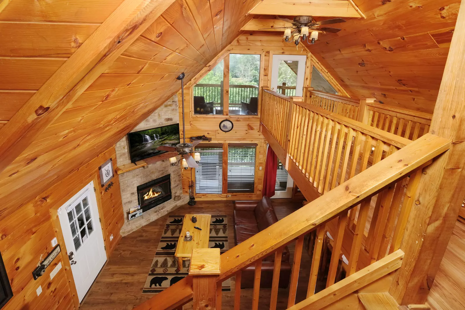 Bearadise Mountain Lodge view from loft area