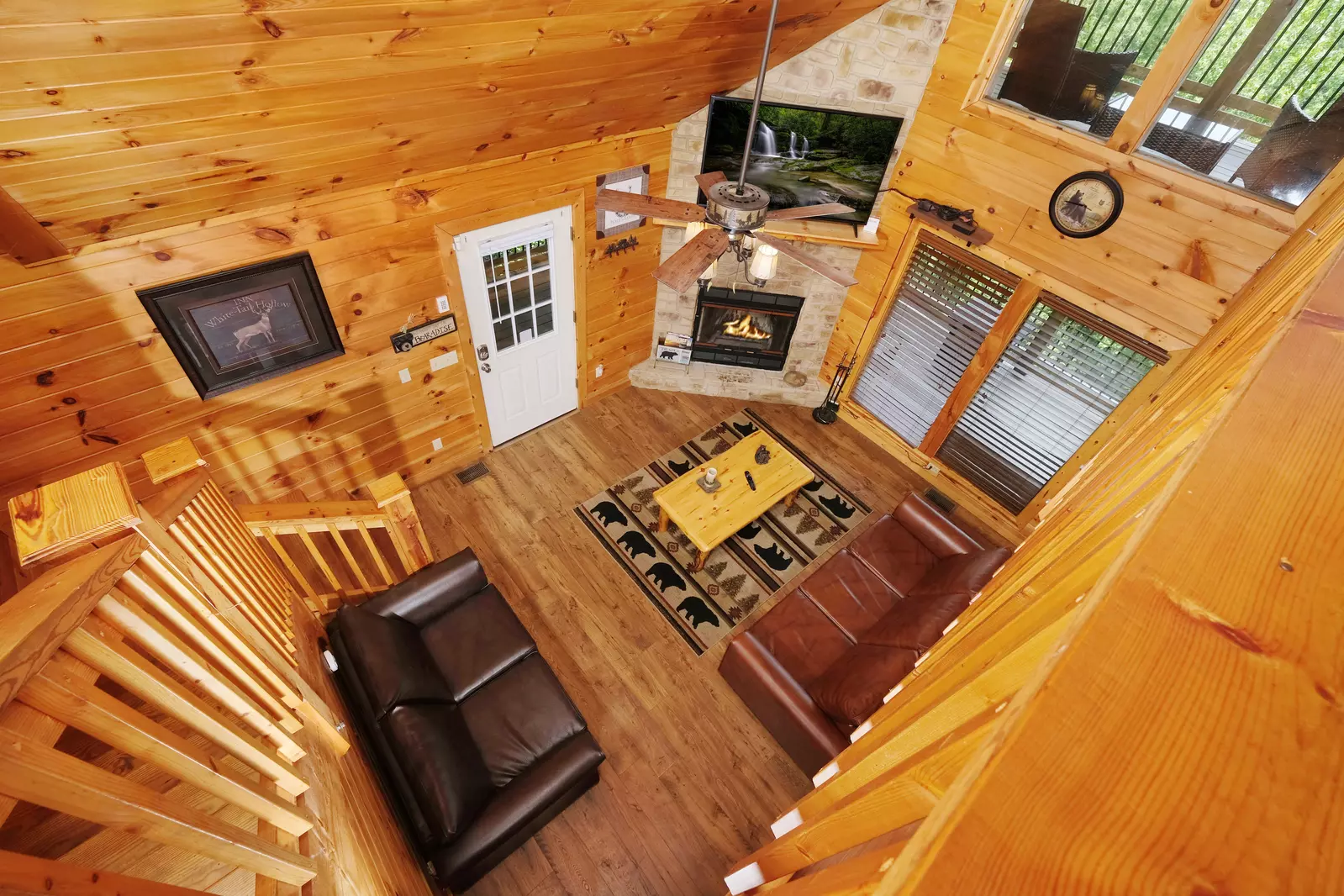 Bearadise Mountain Lodge view from loft area