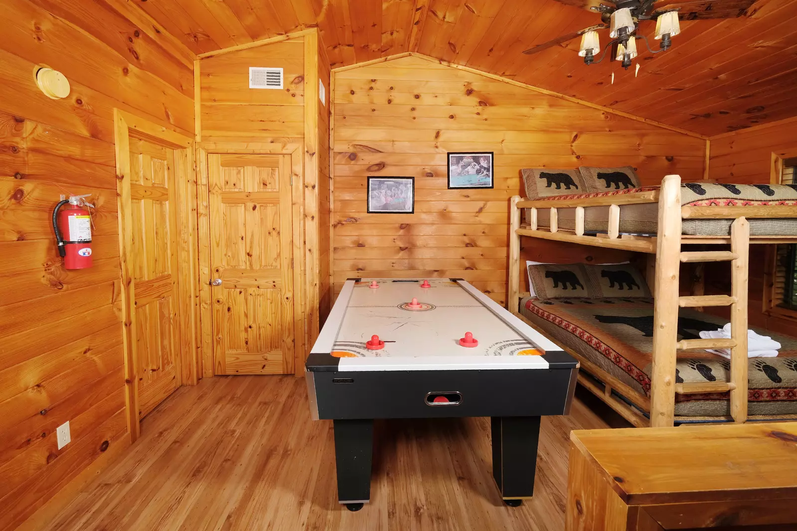 Bearadise Mountain Lodge air hockey table