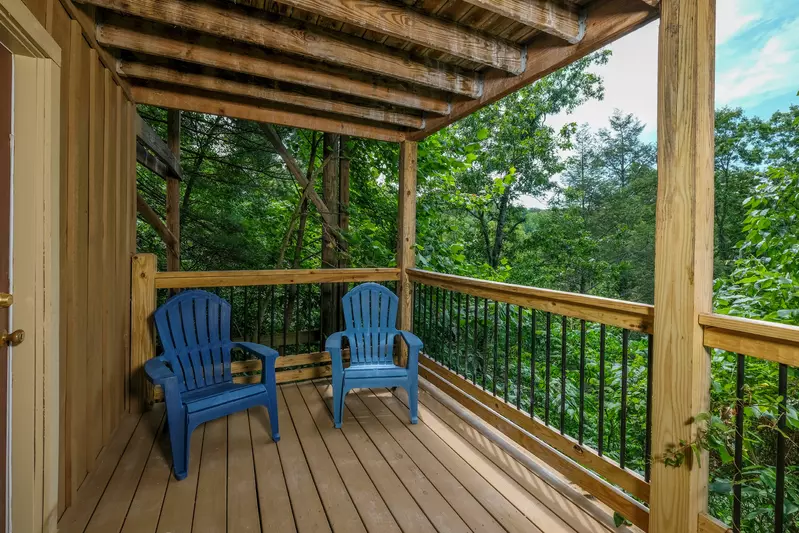 Bearadise Mountain Lodge covered back deck