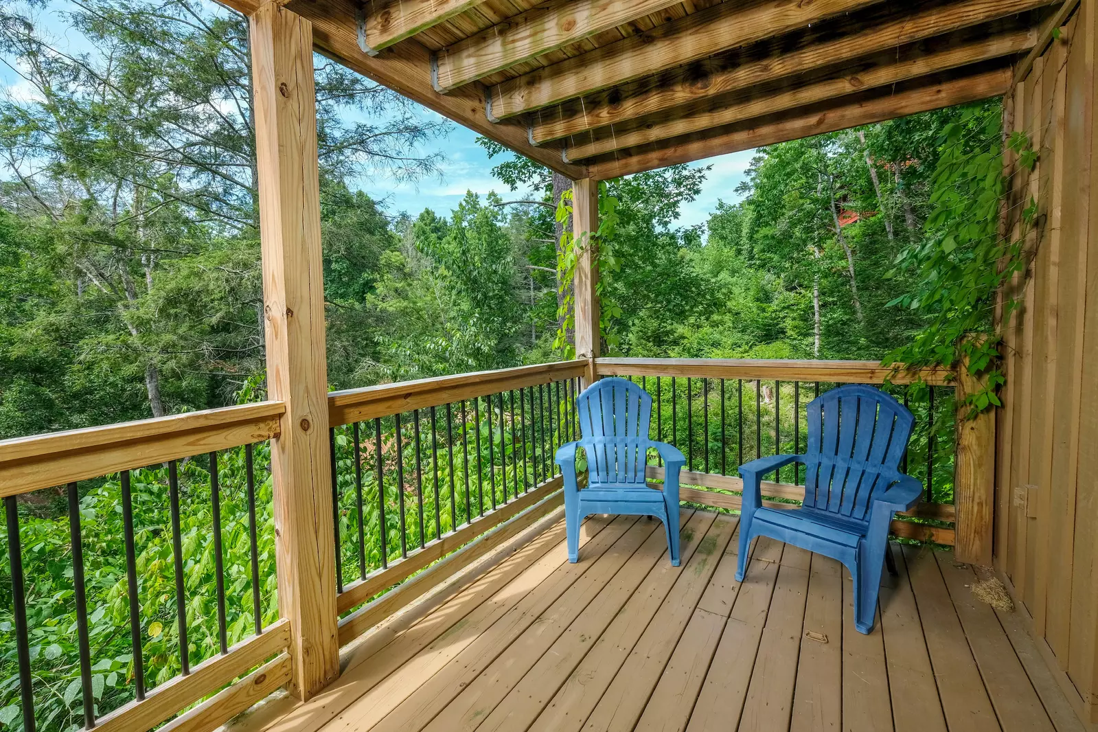 Bearadise Mountain Lodge covered back deck