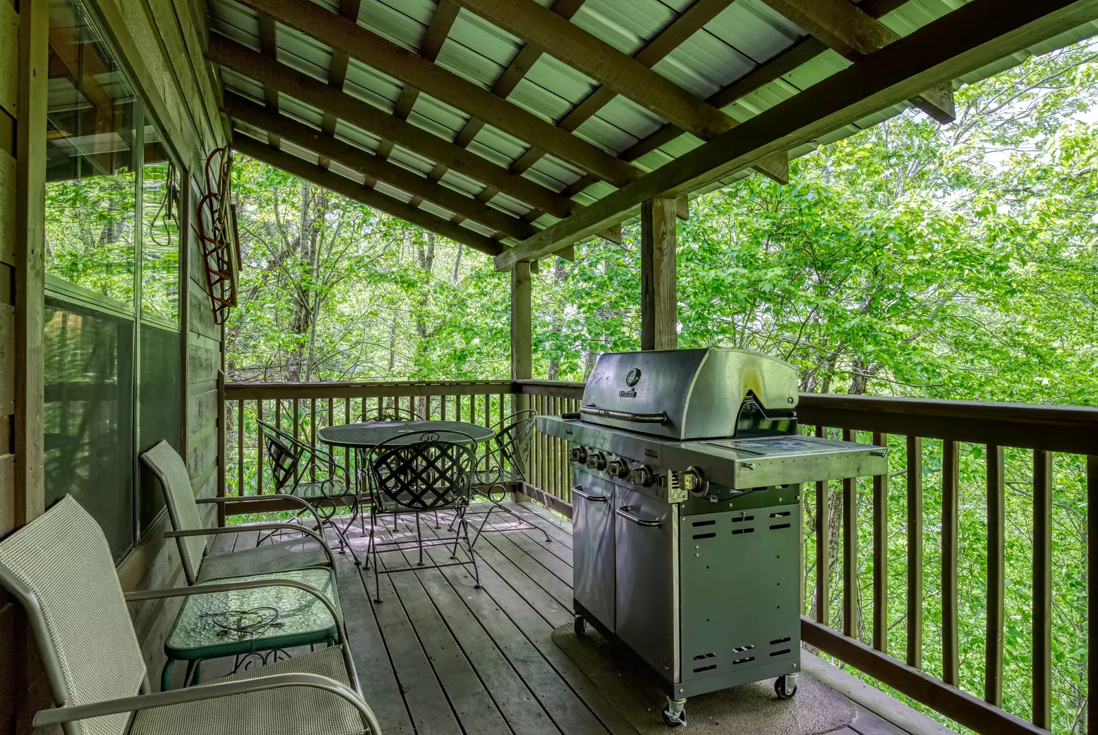 Beary Beary Special - Main level covered back deck with gas grill