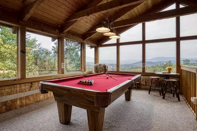 Buck Naked game room with views