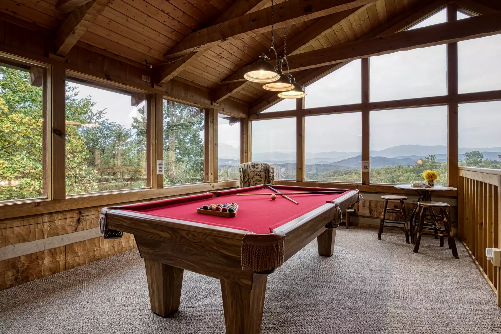 Buck Naked game room with views