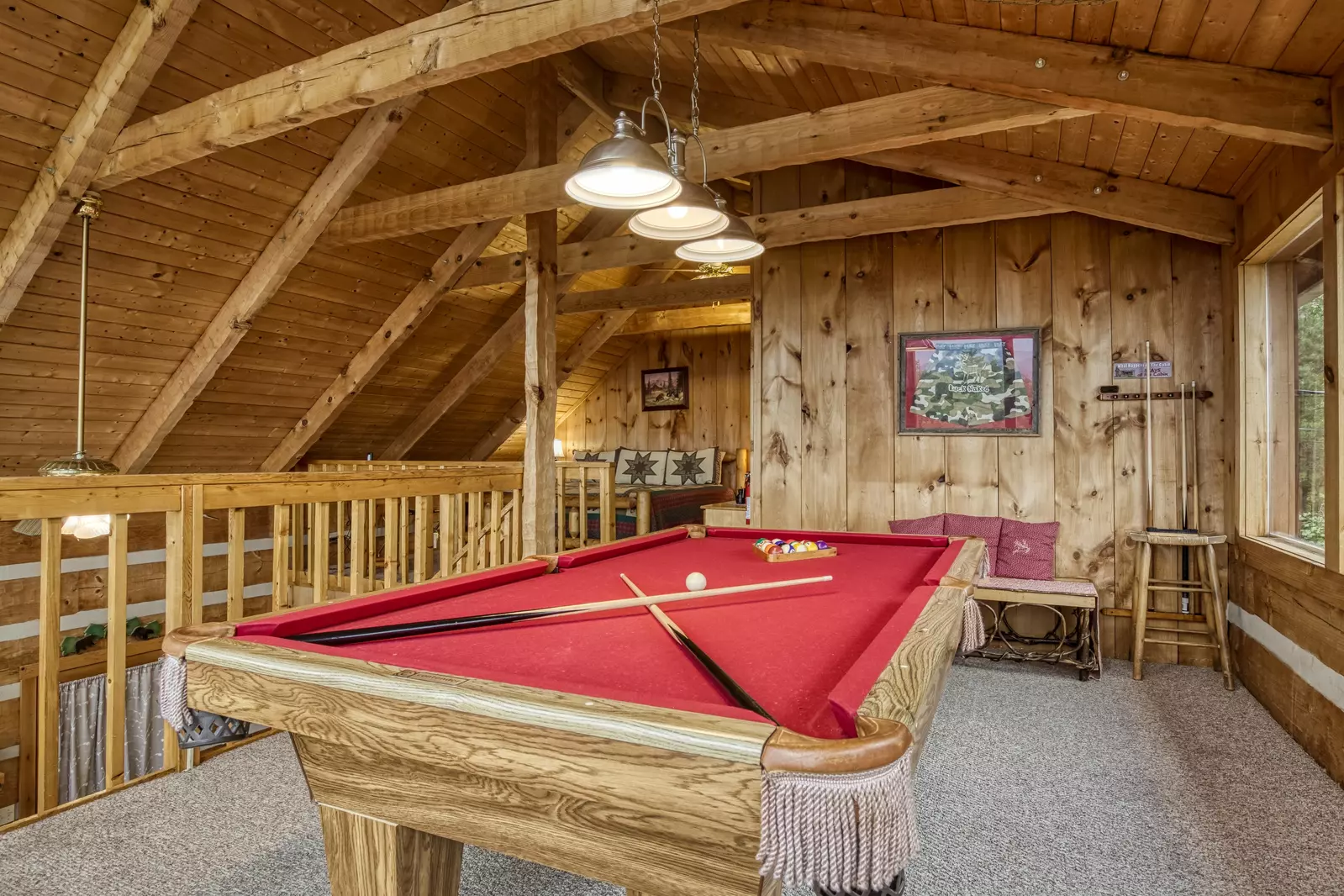 Buck Naked loft area game room