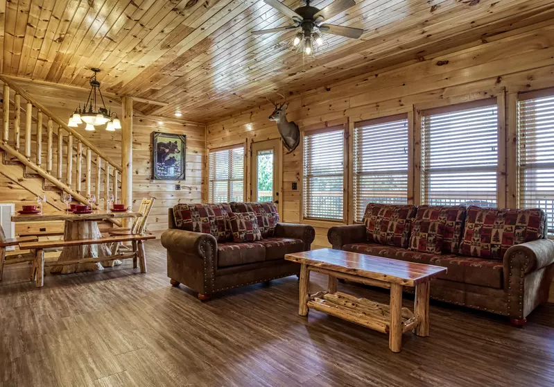 Chasing Views living room and dining area