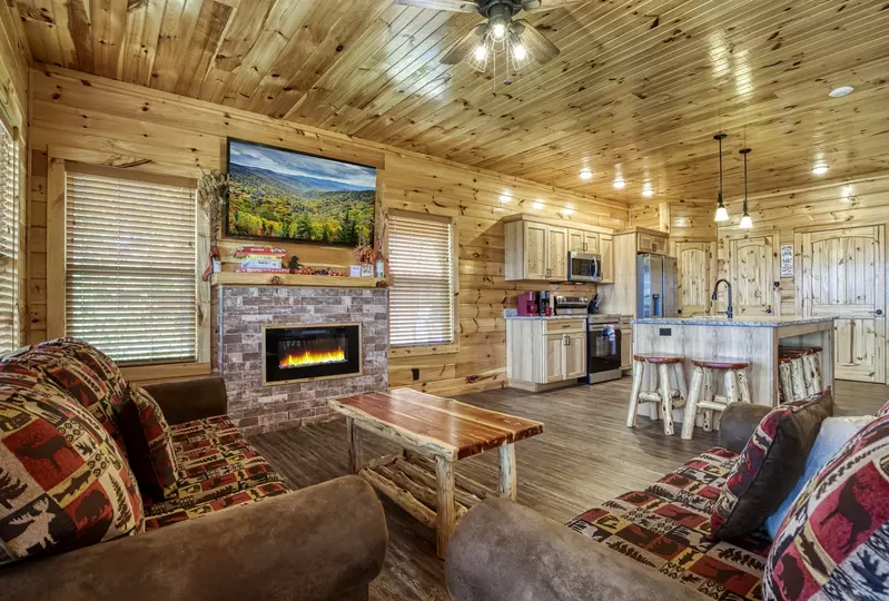 Chasing Views living room and kitchen