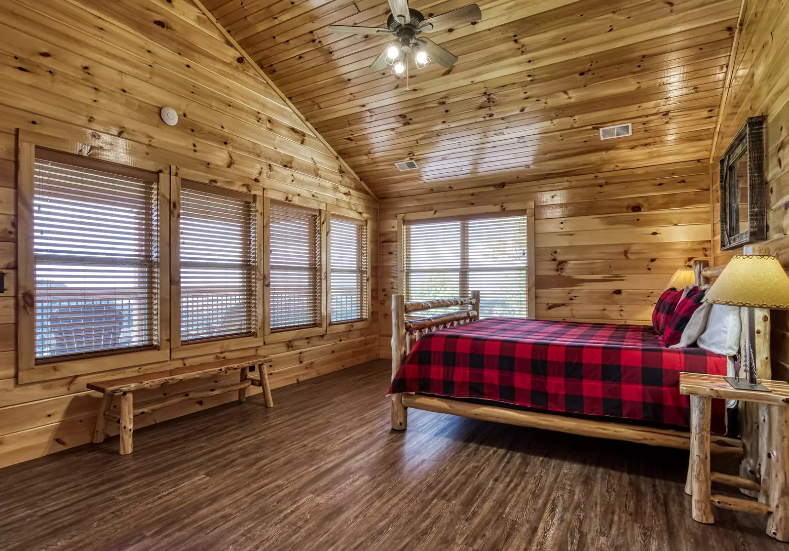 Chasing Views upper level bedroom with king size bed