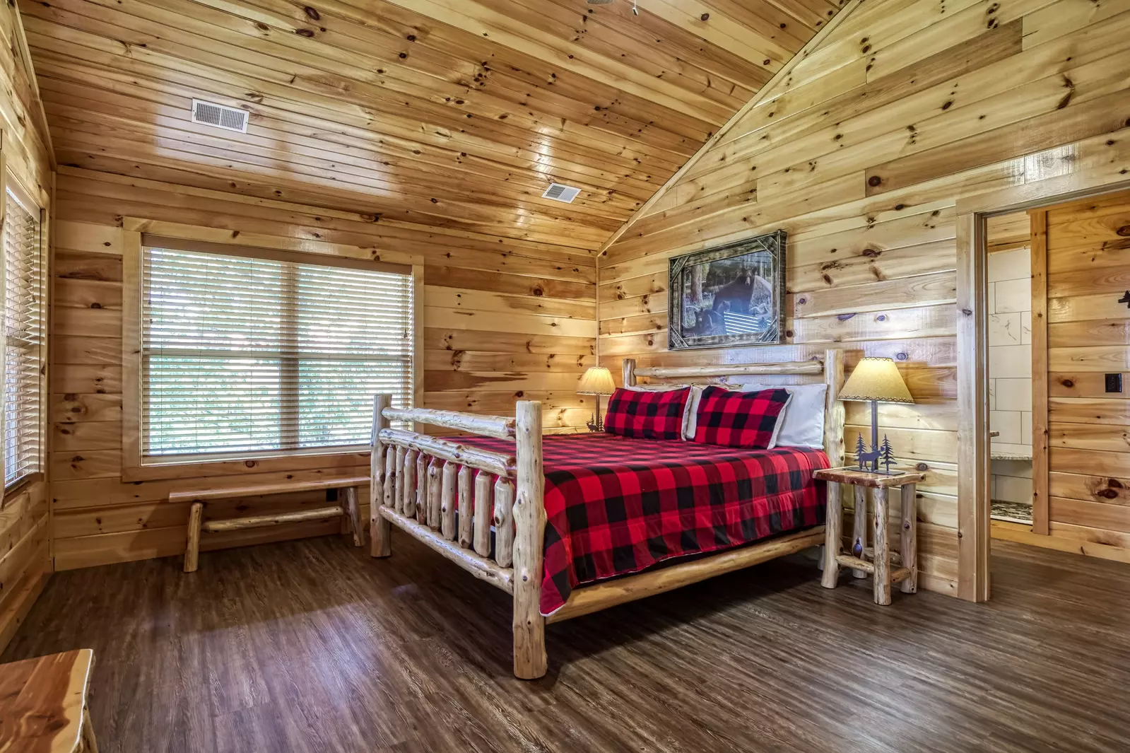 Chasing Views upper level bedroom with king size bed