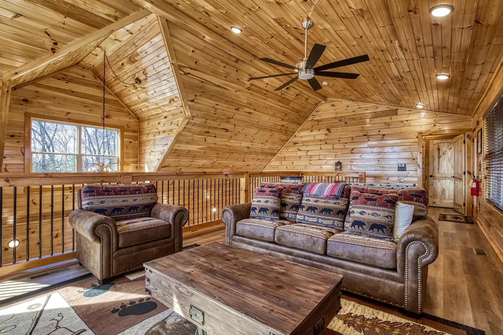 Cozy Cub Cabin upper level loft area