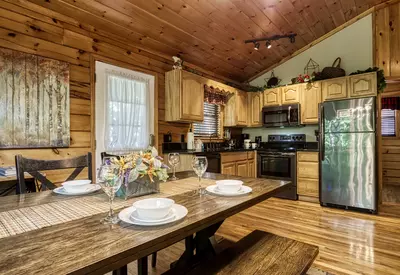 Just Hanging Out Dining table and kitchen