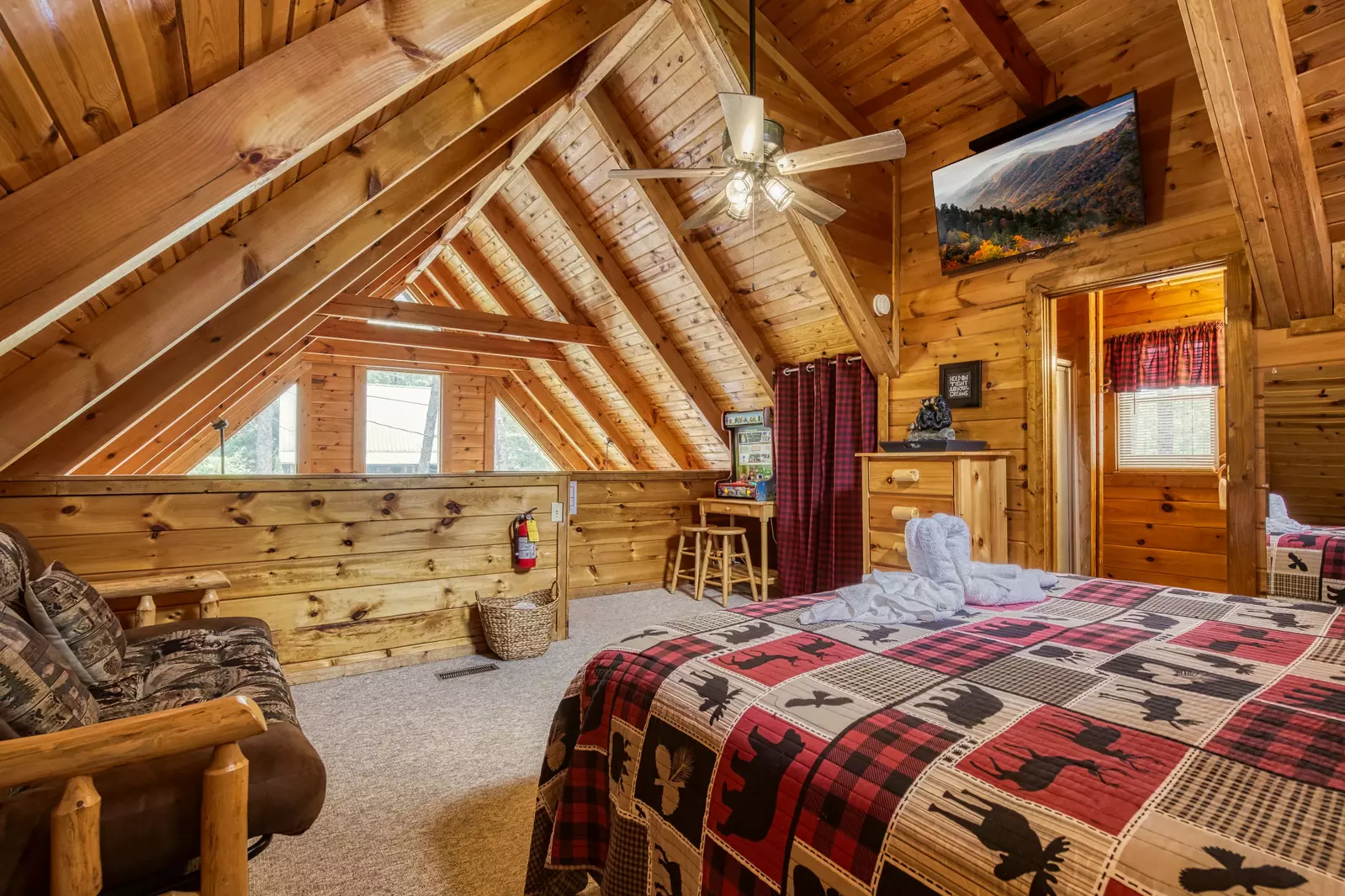 Honey Dreams loft bedroom with futon