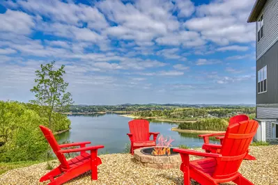 Lake View Therapy fire pit overlooking Douglas Lake