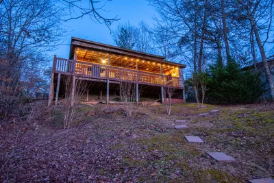Mountain Magic back yard at night