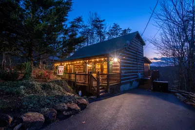Mountain Magic parking area and covered entry deck
