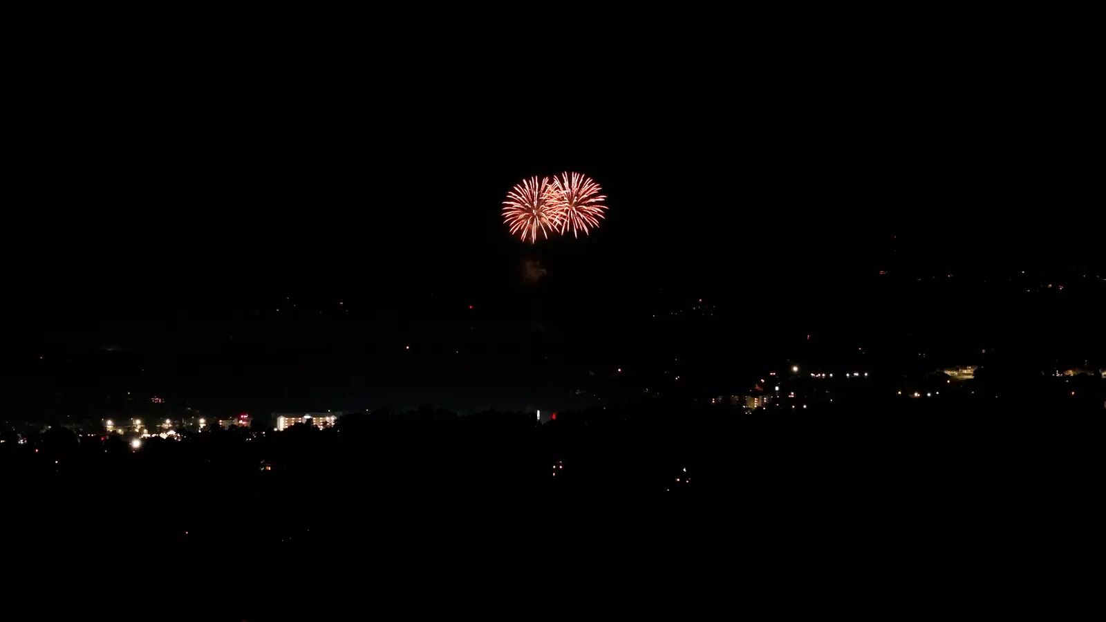 View of Dollywood's Seasonal Drone and Fireworks Show 