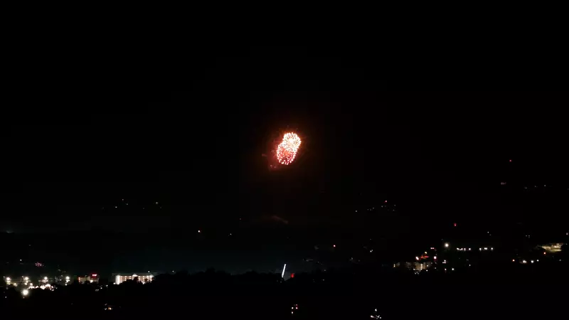 View of Dollywood's Seasonal Drone and Fireworks Show 