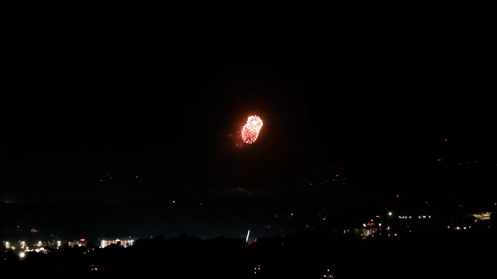 View of Dollywood's Seasonal Drone and Fireworks Show 