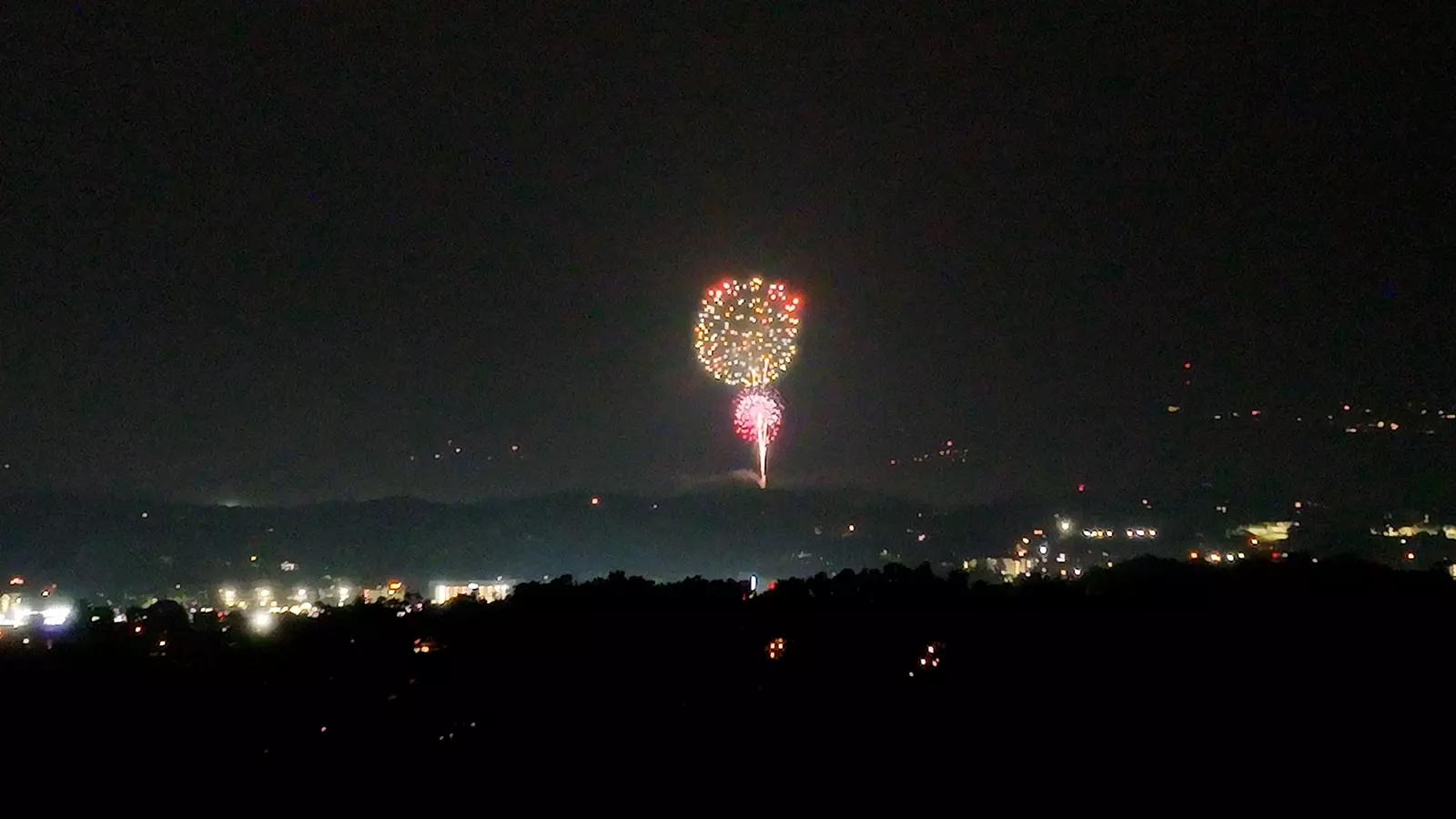 View of Dollywood's Seasonal Drone and Fireworks Show 