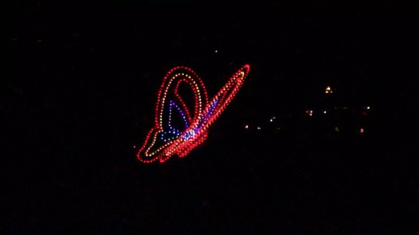 View of Dollywood's Seasonal Drone and Fireworks Show 