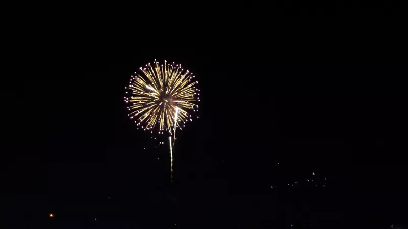 View of Dollywood's Seasonal Drone and Fireworks Show 