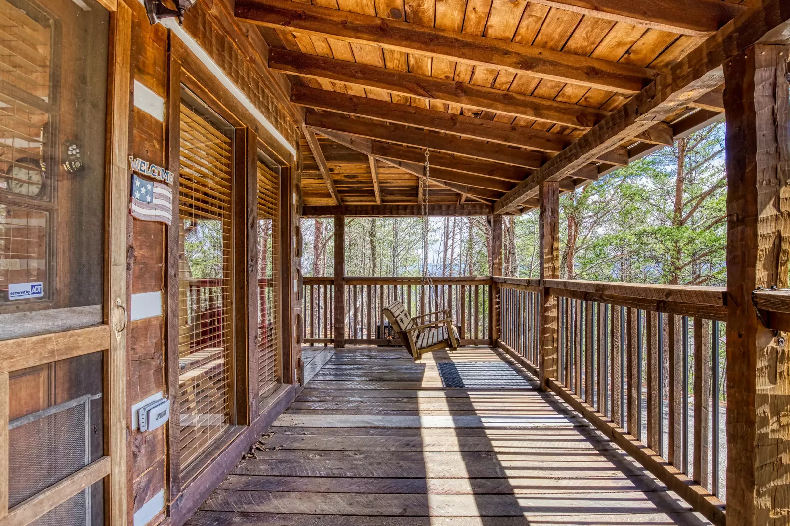 Old Glory covered entry deck