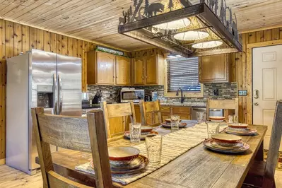 Lakeview dining area and kitchen