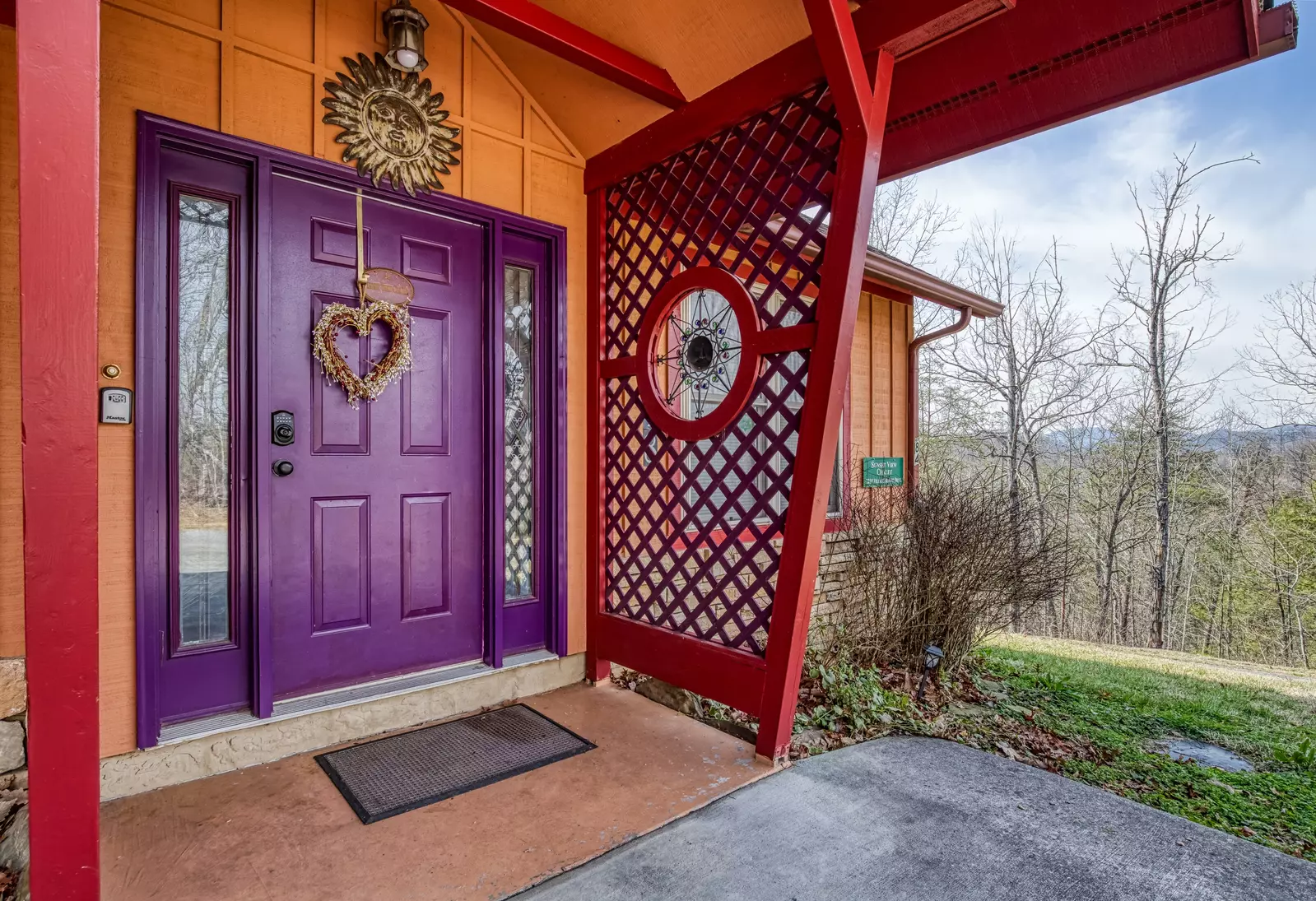 Sunset View Chalet covered entry deck