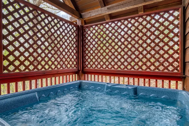 Sweet Mountain Aire - Screened in back deck with hot tub