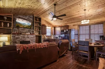The Road Less Traveled living room and dining table