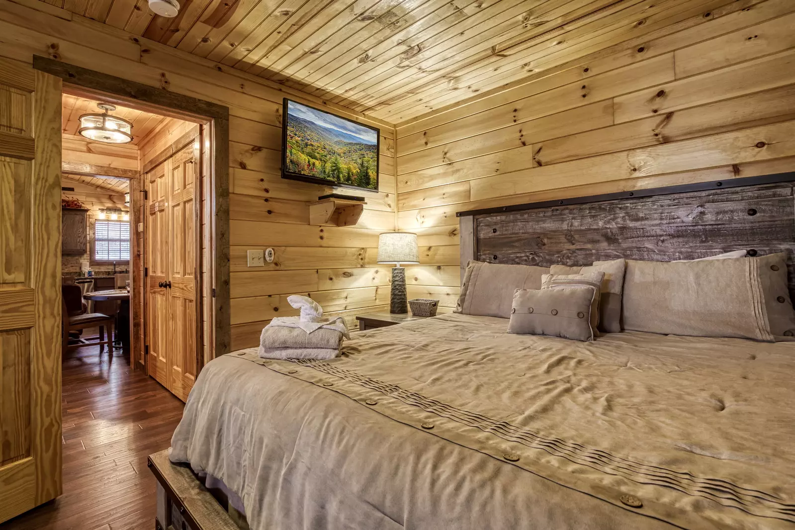 The Road Less Traveled bedroom with king size bed
