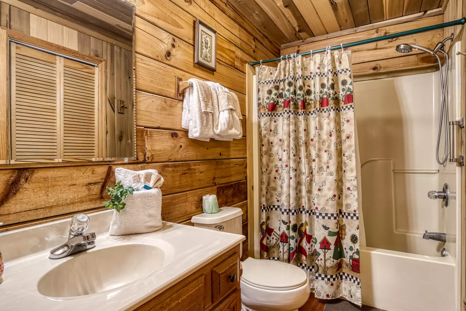 Walden Ridge Retreat bathroom with tub/shower combo