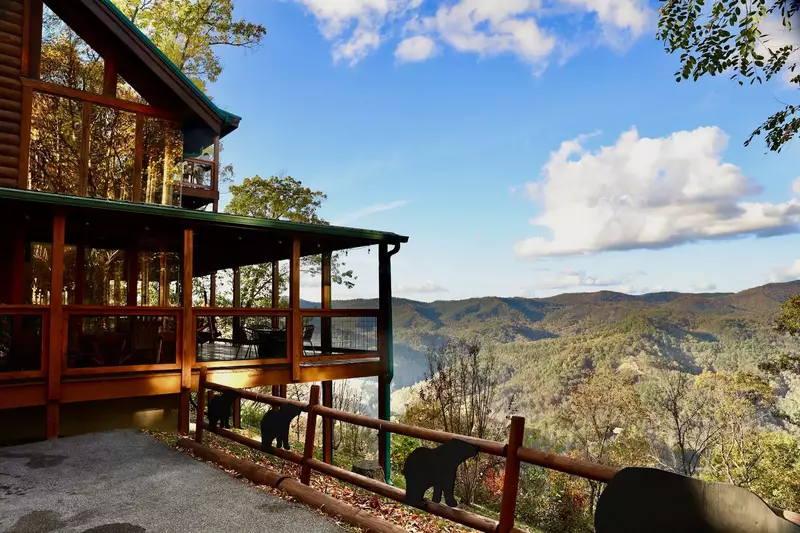 Serenity has incredible views overlooking the valley of Walden's Creek