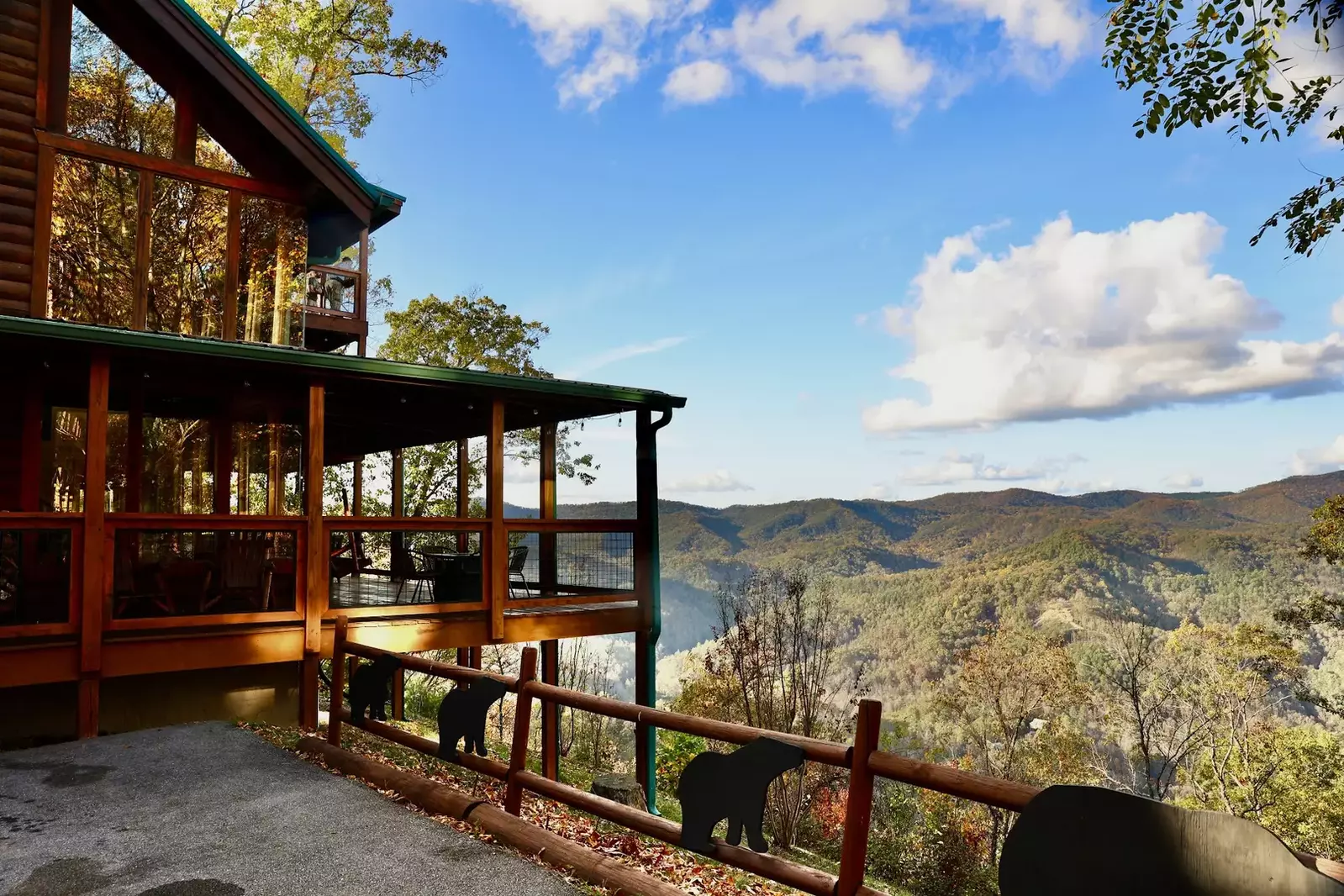 Serenity has incredible views overlooking the valley of Walden's Creek