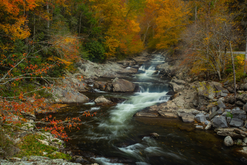 The Sinks is one of the best roadside waterfalls in the Smokies